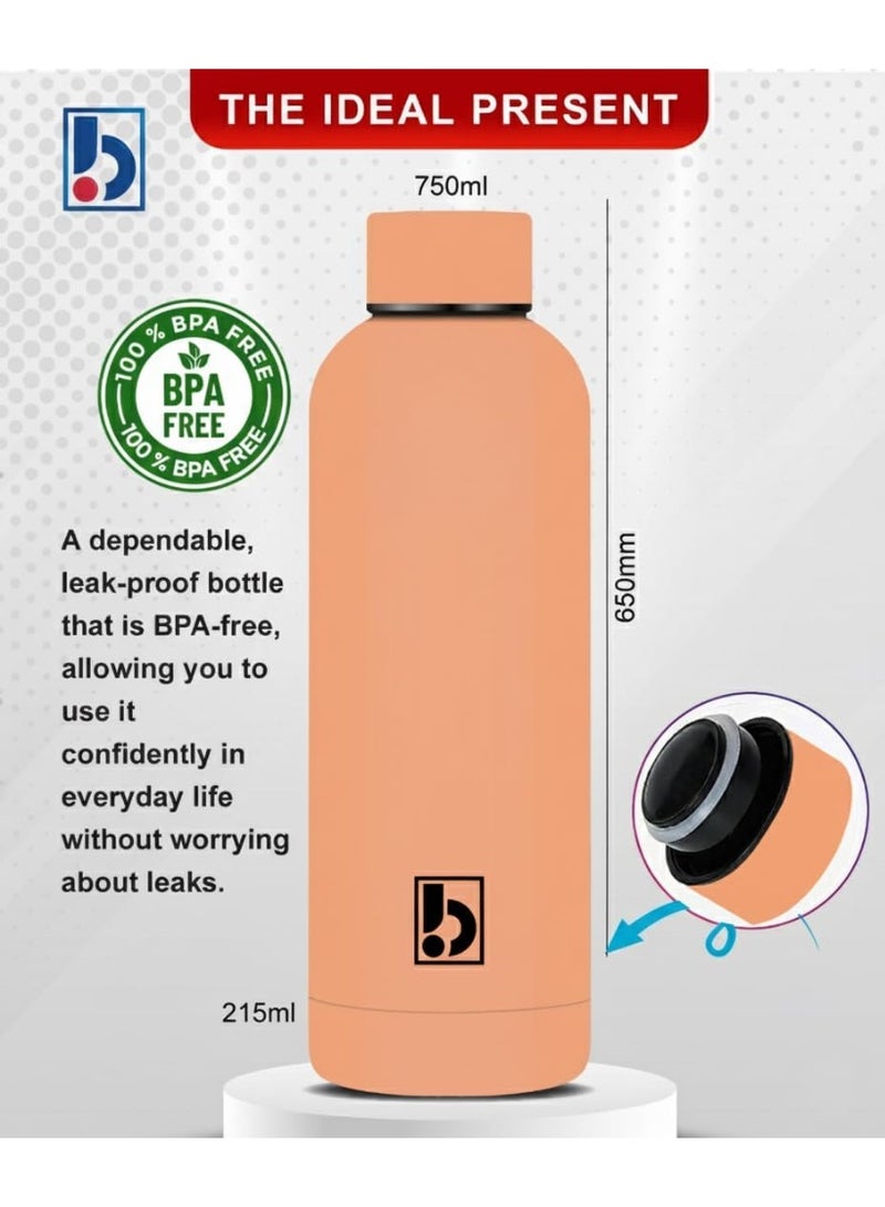 Water Bottle Stainless Steel, Drinking Thermos Double Wall Insulated Water Bottles for Hot and Cold Water Kids School Hydro Flask Water Bottle for Gym Office Water Bottle (Flora Pink) - Image 4